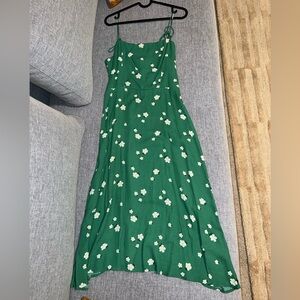 Reformation Green Dress White Floral Size 4